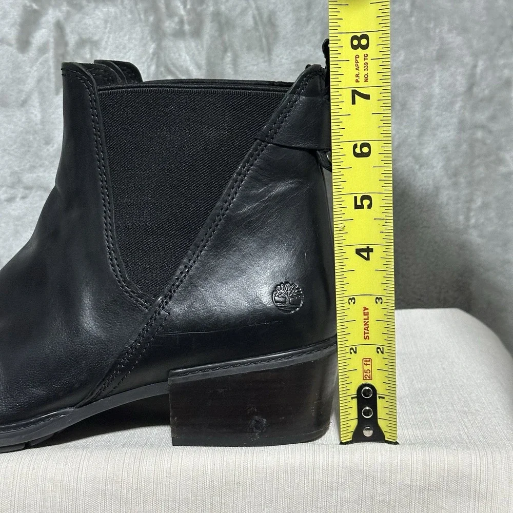 Timberland Sutherlin Bay Chelsea Ankle Boots Womens Sz 11 Black Leather Pull On